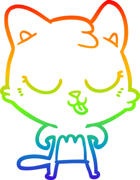 gökkuşağı gradyanı çizimi bir insan tarafından çizilmiş çizgi film kedisi