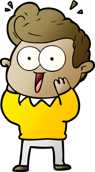 Bir insan tarafından çizilmiş heyecanlı bir çizgi film.