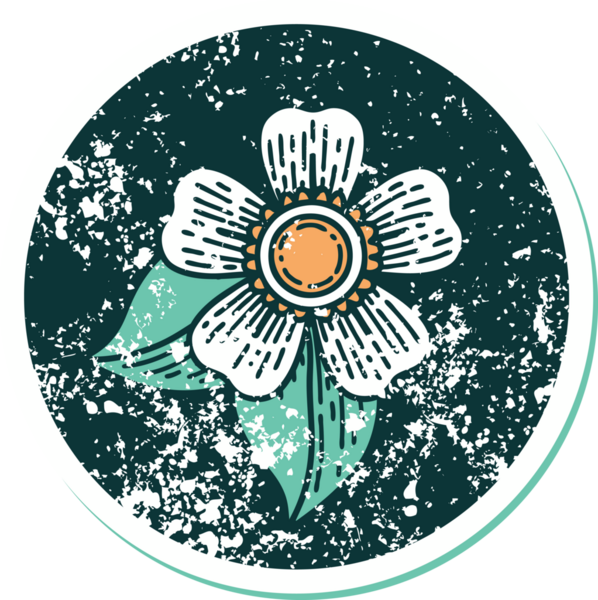 Bir insan tarafından çizilmiş bir çiçeğin sembolik dövmesi.