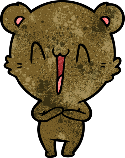 Bir insan tarafından çizilmiş mutlu ayı karikatürü