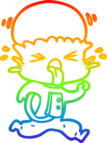 Gökkuşağı gradyanı çizimi bir insan tarafından çizilmiş garip bir uzaylı çizgi filmi.