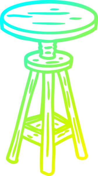 Bir insan tarafından çizilmiş ayarlanabilir bir sanatçı taburesinin soğuk gradyan çizimi