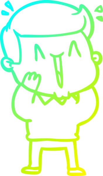 Bir insan tarafından çizilmiş, heyecanlı bir çizgi film çizimi.