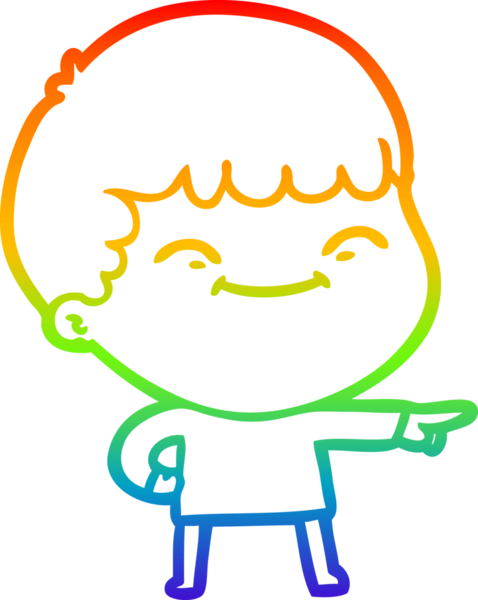 gökkuşağı gradyan çizgi çizimi bir insan tarafından çizilmiş mutlu bir çocuk