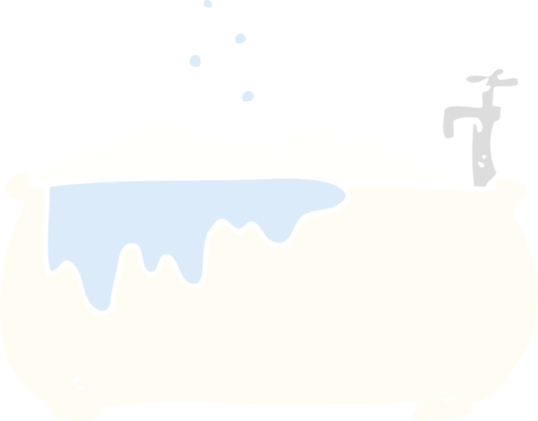 Bir insan tarafından çizilen düz renkli banyo çizimi