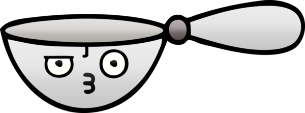 Bir insan tarafından çizilmiş bir kaşığın gölgelenmiş gölgesi.