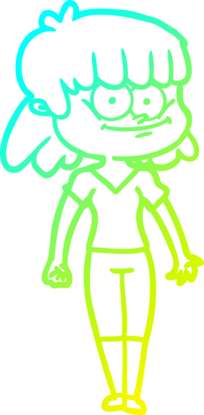 Bir insan tarafından çizilmiş gülümseyen bir karikatür çizimi