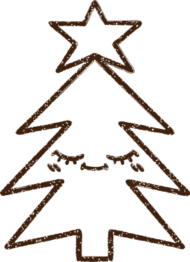 Bir insan tarafından çizilmiş Noel Ağacı Kömürü