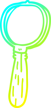 Bir insan tarafından çizilen çizgi film büyütecinin soğuk gradyan çizgisi.