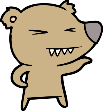 Bir insan tarafından çizilmiş kızgın ayı çizgi filmi.