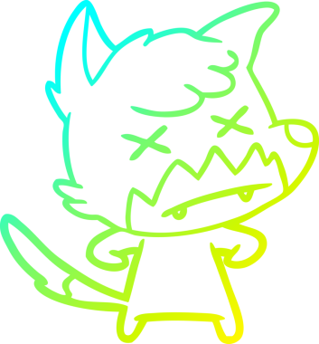 Bir insan tarafından çizilmiş ölü tilki çizgi filmi.