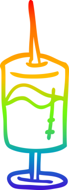 Bir insan tarafından çizilmiş karikatür tıbbi şırınganın çizimi