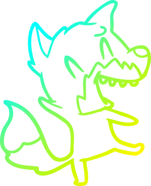 Bir insan tarafından çizilmiş gülen tilki çizgi filmi.