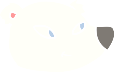 Bir insan tarafından çizilmiş düz renkli kutup ayısı yüzü.