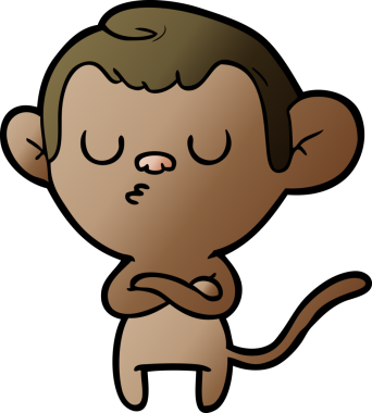 Bir insan tarafından çizilmiş sinir bozucu bir maymun.