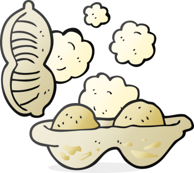 Bir insan tarafından çizilmiş fındık karikatürü.