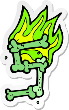 Bir insan tarafından çizilmiş cadılar bayramı kemik numarasının çıkartması.