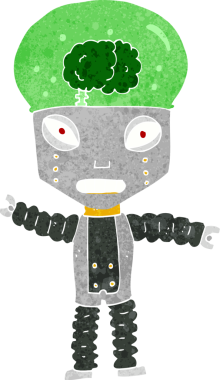 Bir insan tarafından çizilmiş geleceğin robotu.