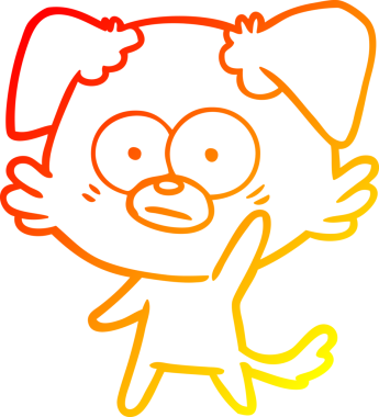 Sinirli bir köpek çizgi filminin insan tarafından çizilmiş sıcak çizgi çizgisi.