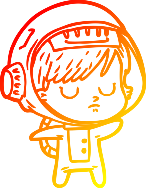 Bir insan tarafından çizilmiş bir astronot kadın çizgi çizimi.