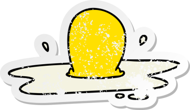 Bir insan tarafından çizilmiş garip bir el çizimi yumurta lekesi.