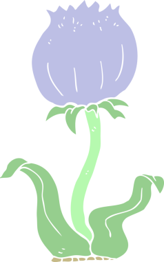 Bir insan tarafından çizilmiş düz renk çizgi film.