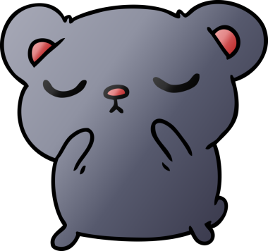 Bir insan tarafından çizilmiş şirin bir ayının serbest çizim çizimi