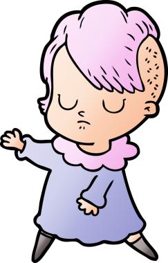 Bir insan tarafından çizilmiş karikatür kadın.