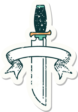 Bir insan tarafından çizilmiş eski bir bıçak amblemi.