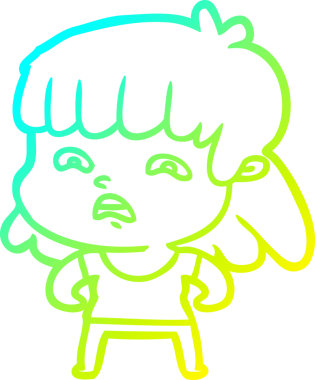 Bir insan tarafından çizilmiş endişeli bir karikatür çizimi.