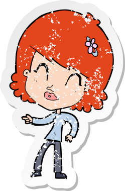 Bir insan tarafından çizilmiş mutlu bir karikatürün gerilimli çıkartması.