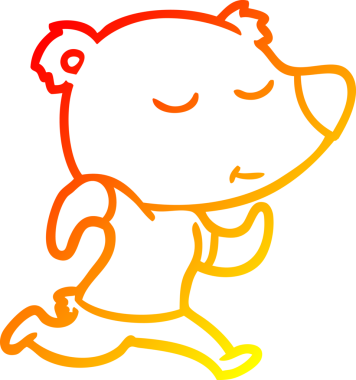 Bir insan tarafından çizilmiş mutlu bir kutup ayısının sıcak çizgi çizimi