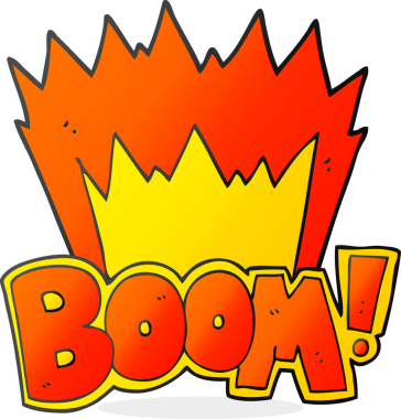 Bir insan tarafından çizilmiş serbest çizim çizgi film patlama sembolü