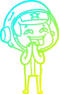 Bir insan tarafından çizilmiş gülen astronotun soğuk gradyan çizimi