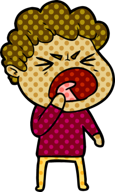 Bir insan tarafından çizilmiş öfkeli bir adam.