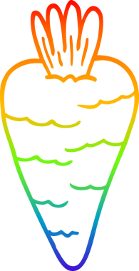 gökkuşağı gradyan çizgi çizimi bir insan tarafından çizilmiş havuç çizgi