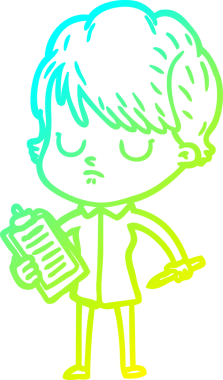 Bir insan tarafından çizilmiş bir karikatür kadın çizimi.