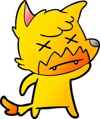 Ölü tilki çizgi film karakteri bir insan tarafından çizilmiş.