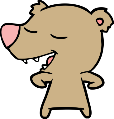 Bir insan tarafından çizilmiş çizgi film ayısı.