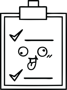 Bir insan tarafından çizilmiş bir kontrol listesinin çizgi çizimi