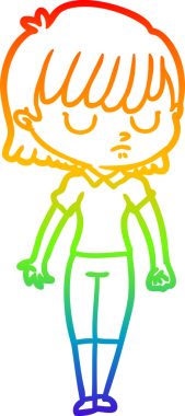 gökkuşağı gradyan çizimi bir insan tarafından çizilmiş bir karikatür kadın