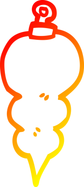 Bir insan tarafından çizilmiş bir çizgi filmin sıcak gradyan çizimi