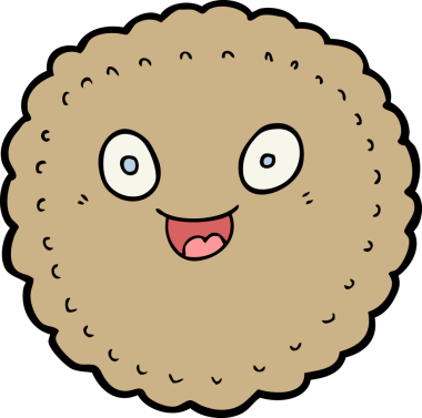 Bir insan tarafından çizilmiş çizgi film bisküvisi