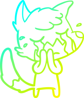 Bir insan tarafından çizilmiş ağlayan tilki çizgi filmi.