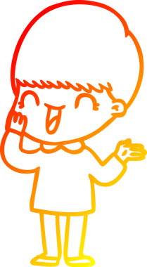 Bir insan tarafından çizilmiş mutlu çizgi film çocuğu çizimi.