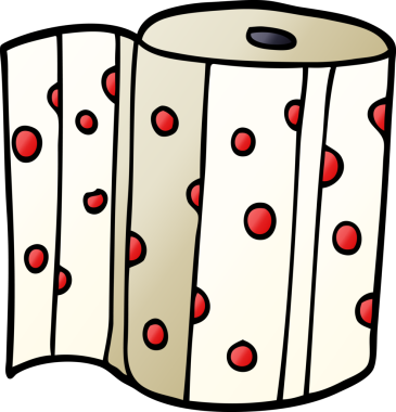 Bir insan tarafından çizilmiş karikatür mutfak rulosu.