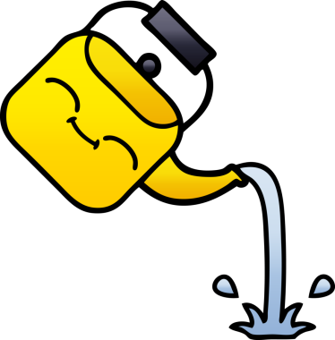 Bir insan tarafından çizilmiş gölgelenmiş çaydanlık karikatürü.