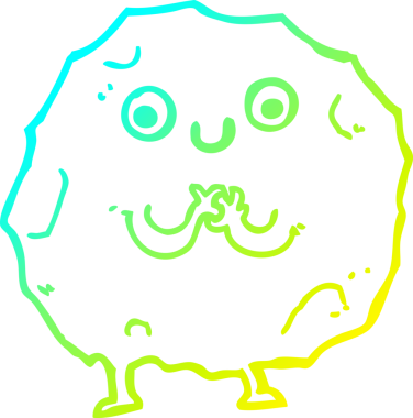 Bir insan tarafından çizilmiş bir çizgi rockçı karakterin soğuk gradyan çizimi