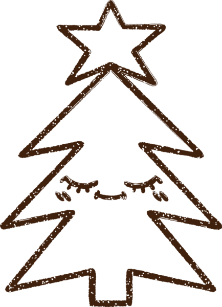 Bir insan tarafından çizilmiş Noel Ağacı Kömürü