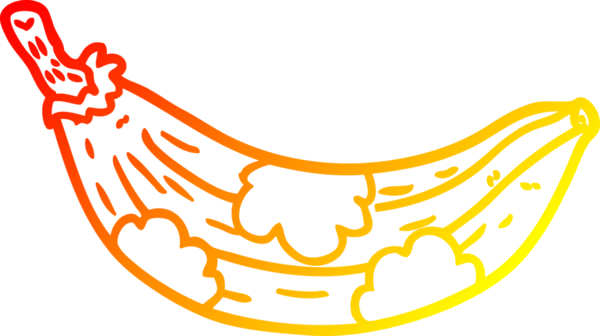 Bir insan tarafından çizilen eski bir muzun sıcak eğimli çizimi